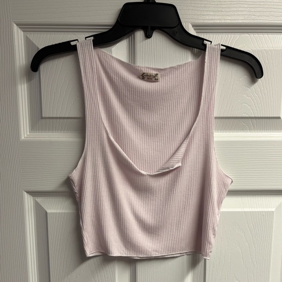 Free People Tops - Free People Intimately Pink/White Ribbed Basic Cropped Tank Size Small